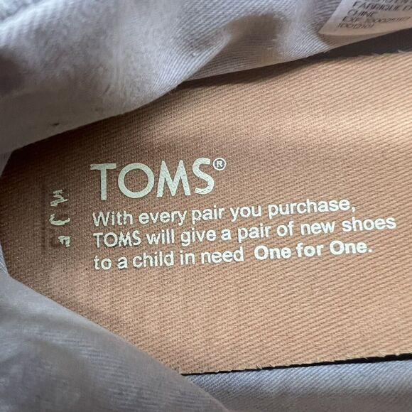 TOMS Musical Notes Canvas Slip-on Shoes Womens Size 9.5 Mocs Music Gray White - Picture 7 of 11